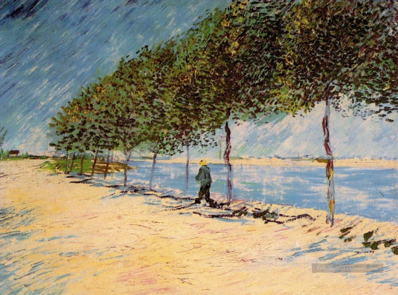 Promenade le long des rives de la Seine près d’Asnières Vincent van Gogh Peintures à l'huile